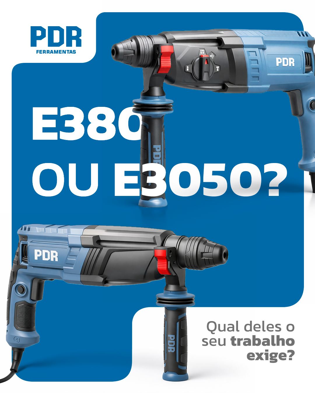 Martelete Combinado Elétrico SDS Plus E380 — 800W, 3,0J, 5.300 ipm