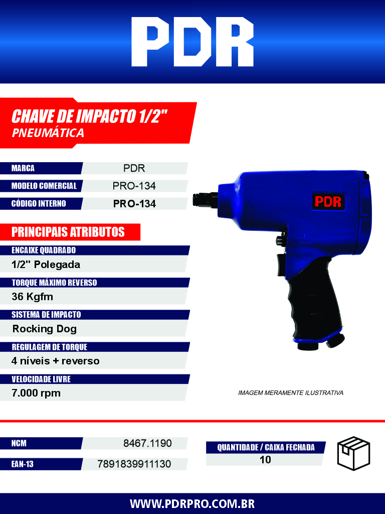 Chave de Impacto Pneumática PRO-134