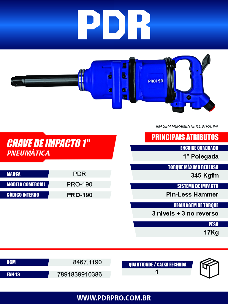 Chave de Impacto Pneumática PRO-190i