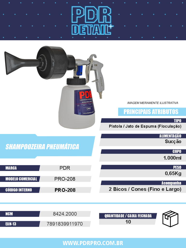 Canhão de Espuma Pneumático Snow Foam PRO-208