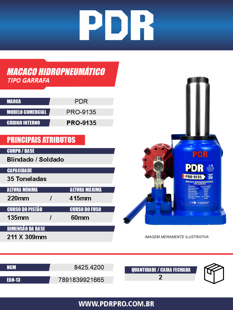 Macaco Hidropneumático PRO-9135