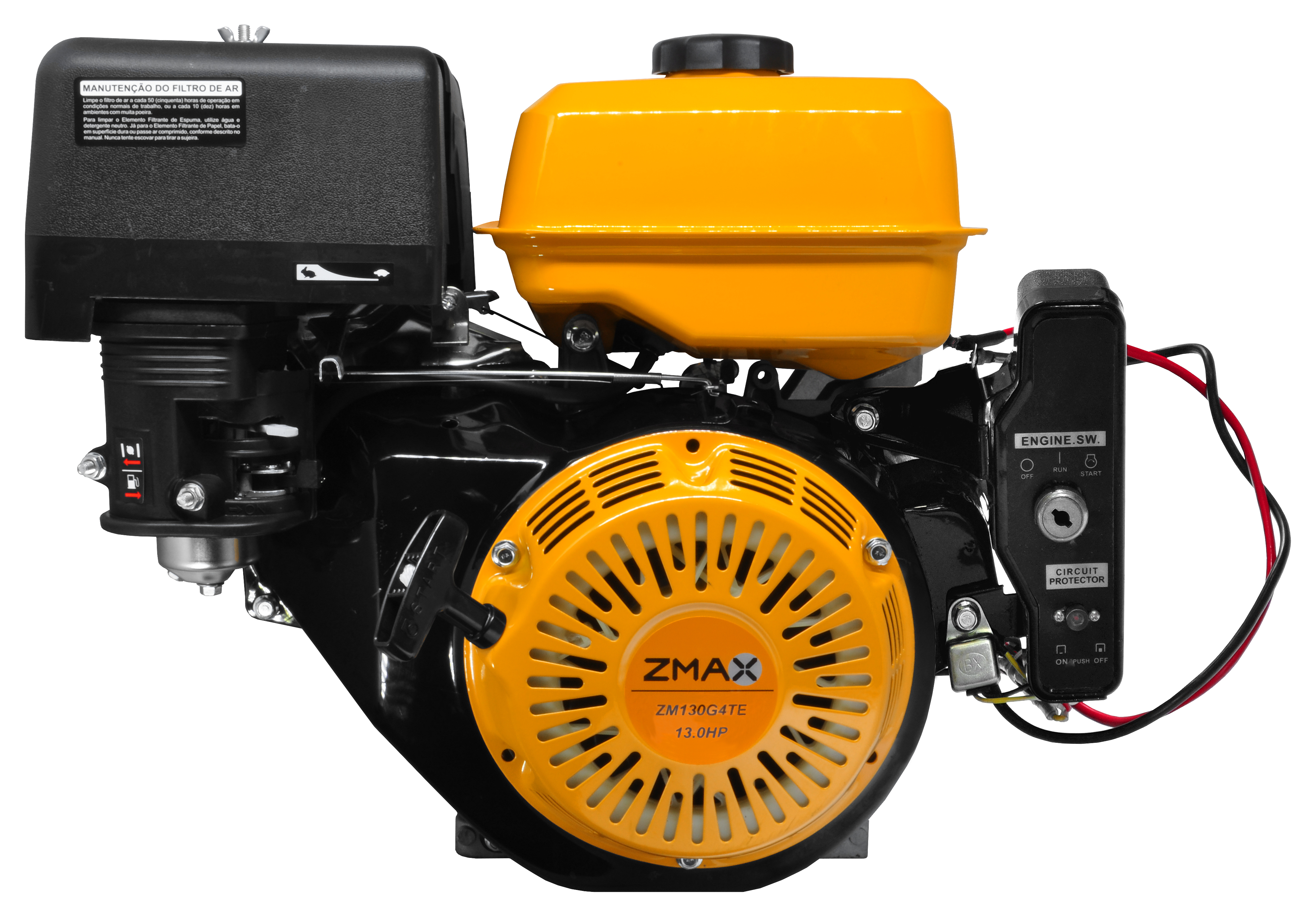 Motor a Gasolina ZM130G4TE — 4T, 13,0cv, 389cc, partida elétrica e manual