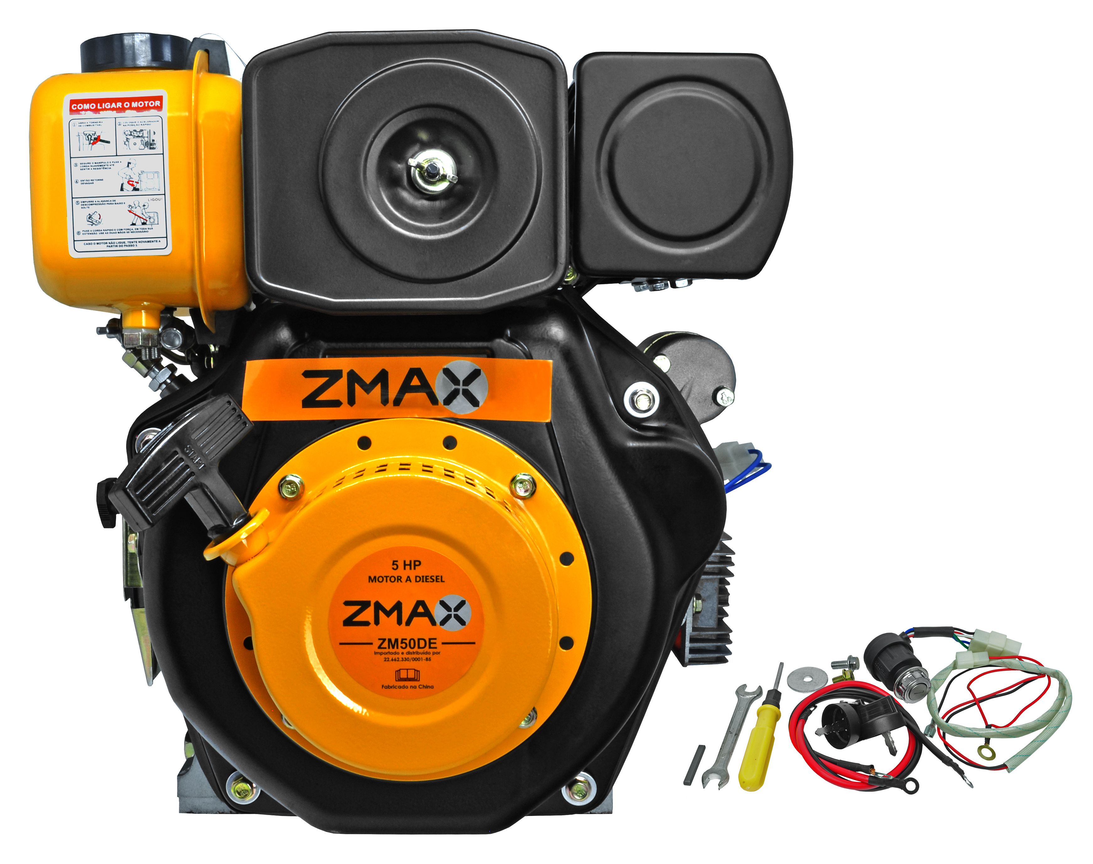 Motor a Diesel ZM50DE — 5,0cv, 211cc, partida elétrica e manual
