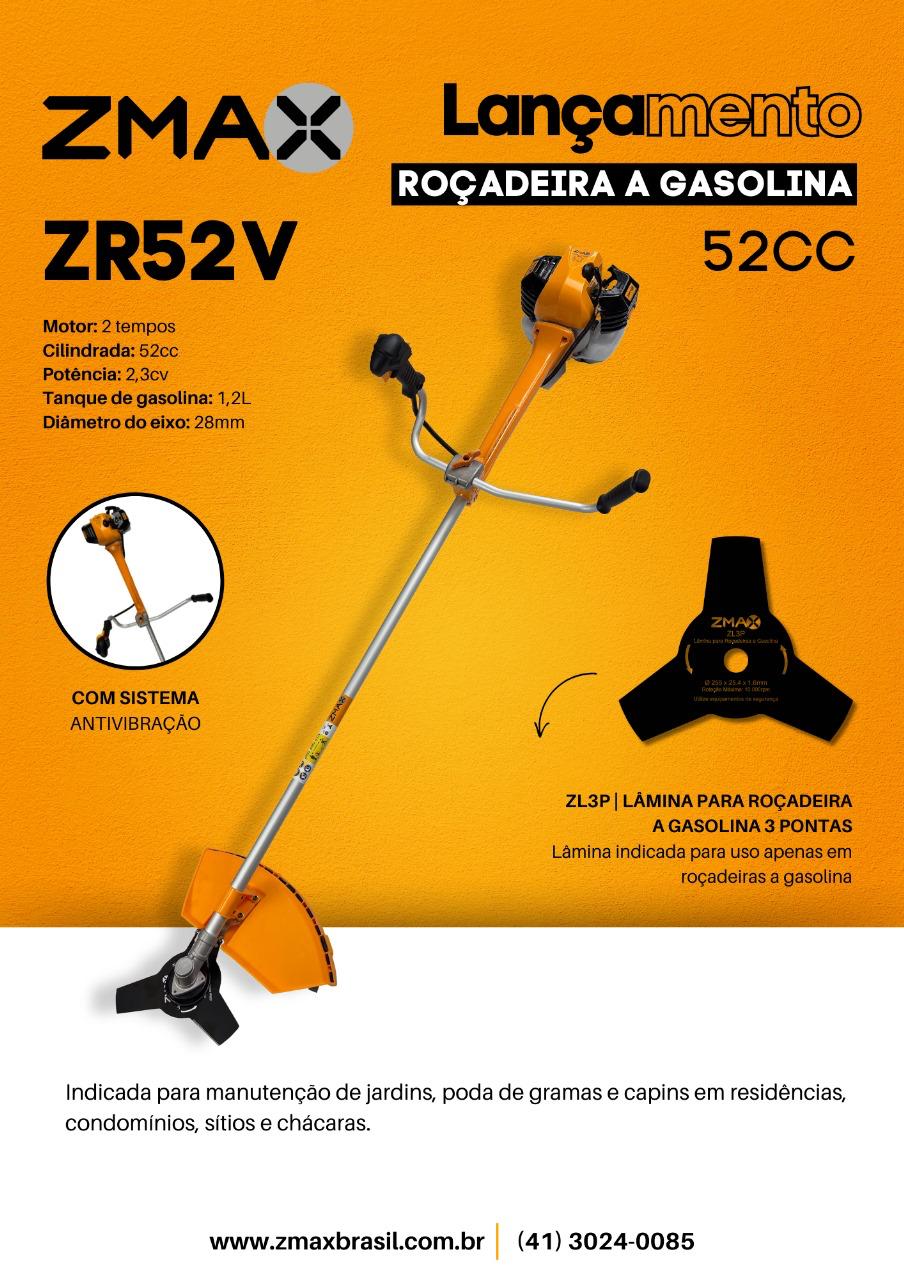 Roçadeira a Gasolina ZR52V — 2,3cv 2T, com sistema antivibração